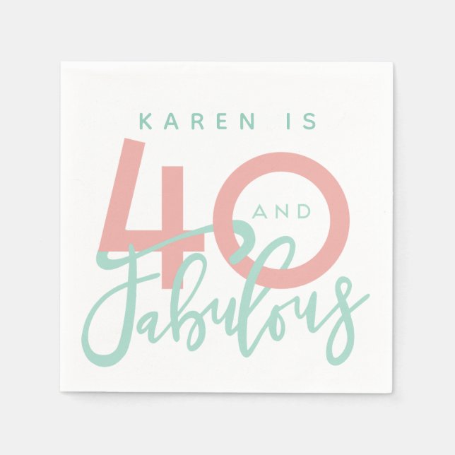 Serviette En Papier 40 et fabuleux serviettes de fête d'anniversaire (Devant)