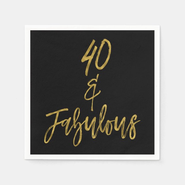 Serviette En Papier 40 et Fabulous Gold Foil Anniversday Napkins (Devant)