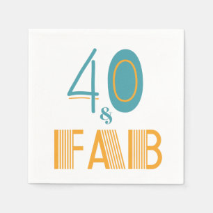 Serviette En Papier 40 & Fab Anniversaire moderne