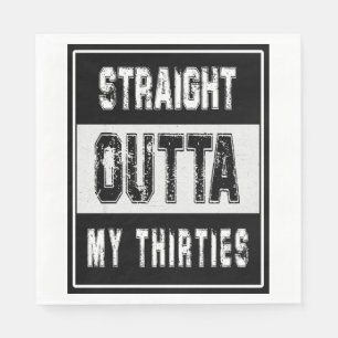 SERVIETTE EN PAPIER 40E, 40E ANNIVERSAIRE, TOUT DROIT TRENTE NAPKIN
