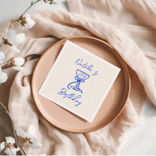 Serviette En Papier 40e anniversaire de la coupe de Champagne Dessinée