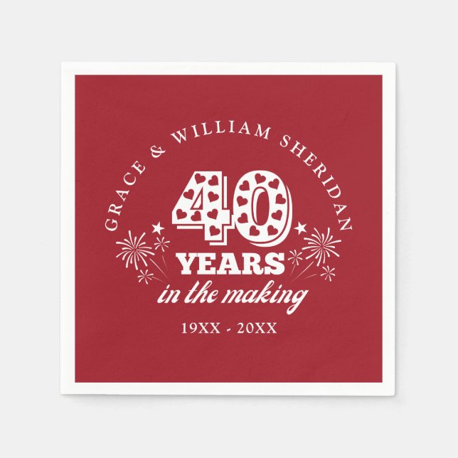 Serviette En Papier 40e anniversaire de mariage In The Making (Devant)