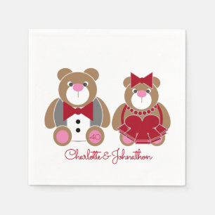 Serviette En Papier 40e anniversaire du mariage de rubis