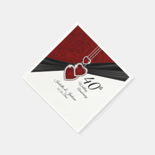 Serviette En Papier 40e anniversaire du Mariage de Ruby