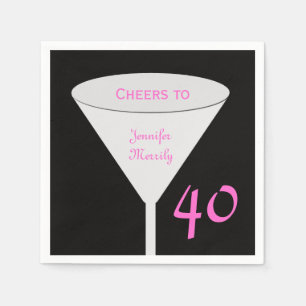 Serviette En Papier 40e anniversaire fête "Cheers To" Papier serviette