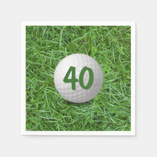 Serviette En Papier 40e anniversaire Golf Ball on Grass Napkins