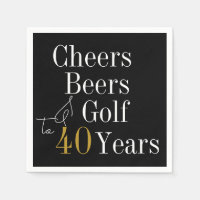 40e anniversaire Golf Cheers Bières Black Gold Par