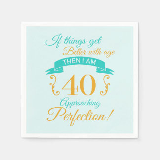 Serviette En Papier 40e anniversaire mieux avec l'âge