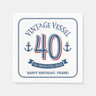 Serviette En Papier 40e anniversaire nautique
