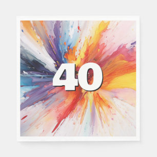 Serviette En Papier 40e anniversaire Paint Blast