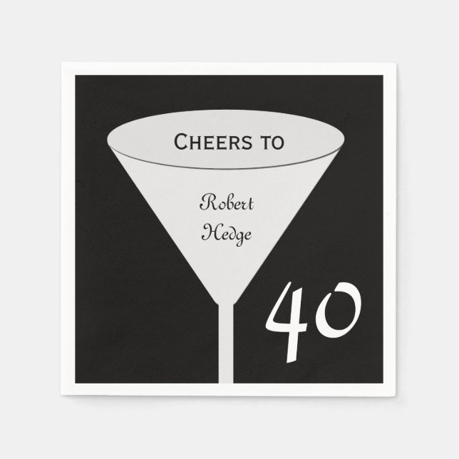 Serviette En Papier 40e Anniversaire Papier de fête serviettes (Devant)