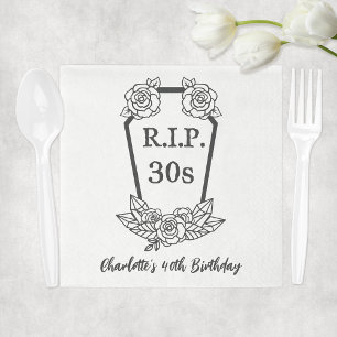 Serviette En Papier 40e anniversaire Rip 30s Coffin Rose Party