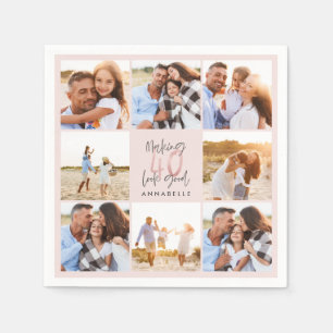 Serviette En Papier 40e anniversaire rose girly parties scintillant ph