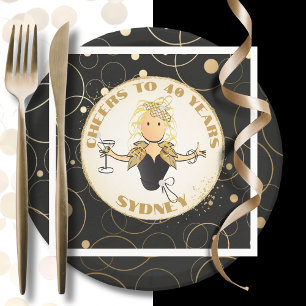 Serviette En Papier 40e Anniversaire Toast Black Gold drôle pour elle