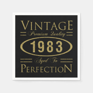 Serviette En Papier 40e anniversaire Vintage 1983