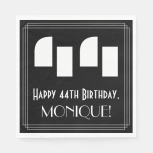 Serviette En Papier 44ème anniversaire : Art Déco Inspiré Look "44" + 