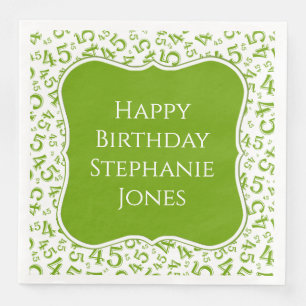 Serviette En Papier 45e anniversaire Motif vert/blanc 45