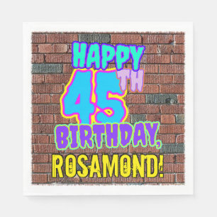 Serviette En Papier 45e anniversaire ~ Regard amusant inspiré du graff