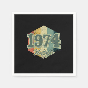 Serviette En Papier 46 e cadeau de fête d'anniversaire 1974 Vintage Re