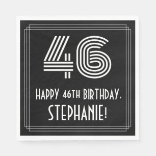 Serviette En Papier 46ème anniversaire : Art Déco Inspiré Look "46" +