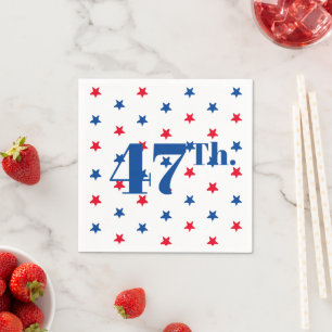 Serviette En Papier 47 Président rouge blanc et bleu étoiles patriotiq