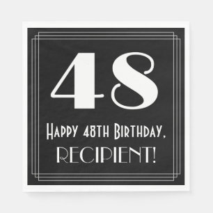 Serviette En Papier 48e anniversaire ~ Art Déco Inspiré Look "48", N
