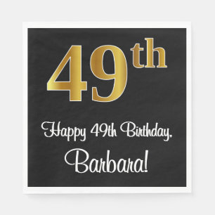 Serviette En Papier 49e anniversaire ~ Elégant Luxueux Faux Gold Look