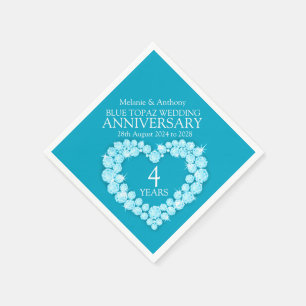 Serviette En Papier 4 ans anniversaire topaz coeur serviettes personna