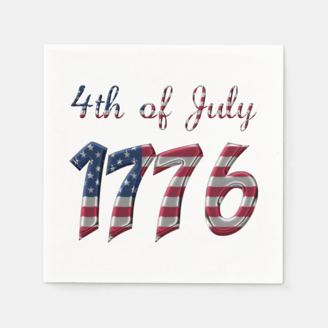 Serviette En Papier 4 juillet 1776 Déclaration d'indépendance USA (Devant)