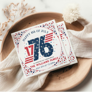 Serviette En Papier 4 juillet 1776 Fête de l'Indépendance