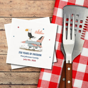 Serviette En Papier 4 juillet Amérique 250e aigle jet avion de chasse