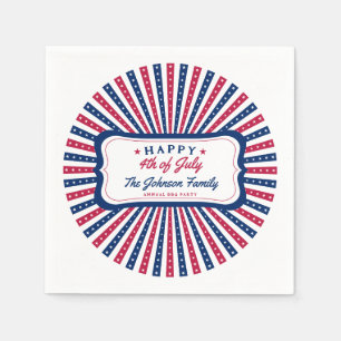Serviette En Papier 4 juillet Custom American Family Summer BBQ Party
