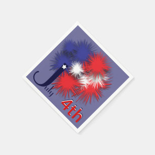 Serviette En Papier 4 juillet drapeau gonflé