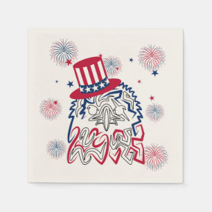 Serviette En Papier 4 juillet Fête de l'Indépendance Aigle américain