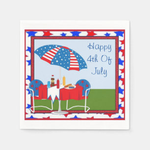Serviette En Papier 4 Juillet Garden Party Napkins