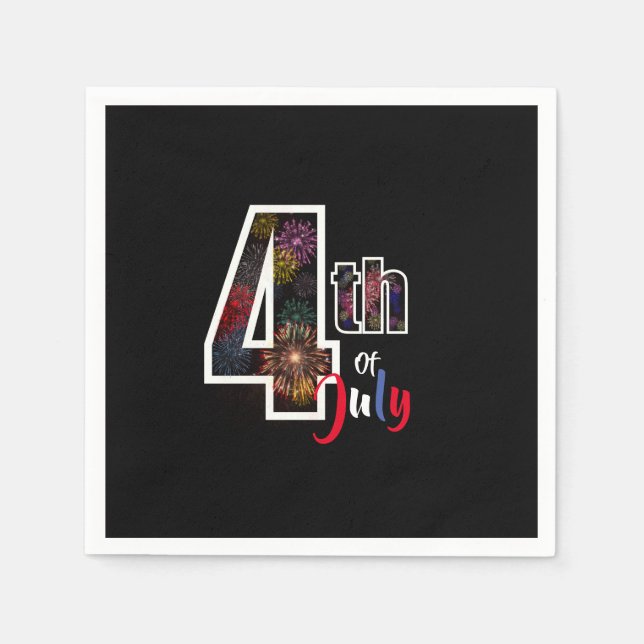 Serviette En Papier 4 juillet jolies pièces pyrotechniques (Devant)