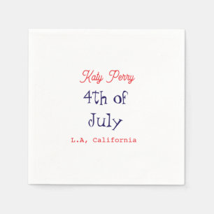 Serviette En Papier 4 juillet jour de l'indépendance nom ville pa roug