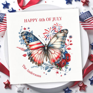 Serviette En Papier 4 juillet Nom du jour de l'indépendance patriotiqu