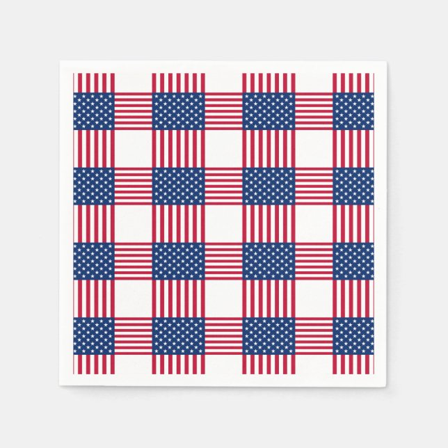 Serviette En Papier 4 juillet Patriotic Paper Napkins (Devant)