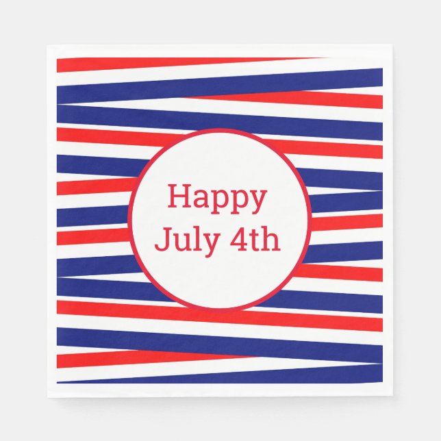 Serviette En Papier 4 juillet Patriotic Paper Napkins (Devant)