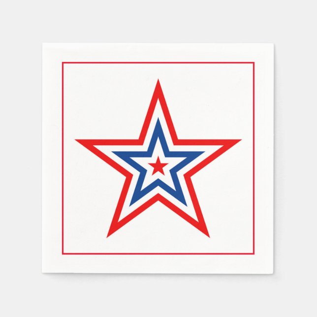 Serviette En Papier 4 juillet Patriotic Paper Napkins (Devant)