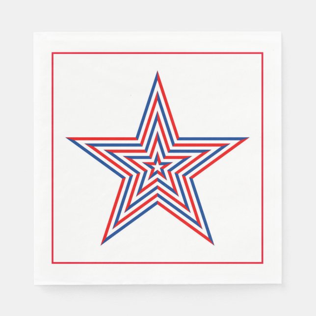 Serviette En Papier 4 juillet Patriotic Paper Napkins (Devant)