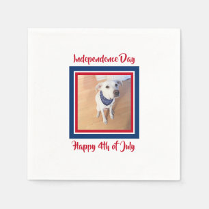 Serviette En Papier 4 juillet rouge, blanc, bleu mignon Chien chiot bl