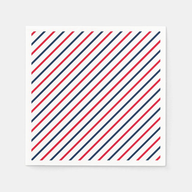 Serviette En Papier 4 juillet rouge blanc rayures patriotique (Devant)