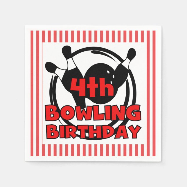Serviette En Papier 4e Bowling Sports Papier d'anniversaire (Devant)
