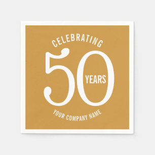 Serviette En Papier 50 ans anniversaire d'entreprise golden