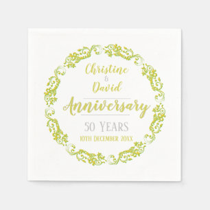 Serviette En Papier 50 ans - Anniversaire Mariage d'or serviettes