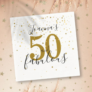 Serviette En Papier 50 ans et Fabuleux Anniversaire 50 ans Noir et Or