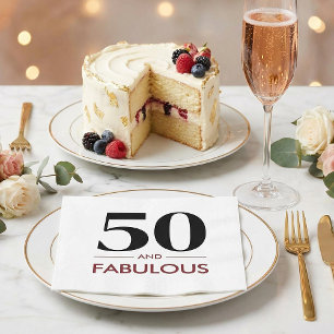 Serviette En Papier 50 ans et fabuleux dire d'anniversaire au vin de c