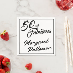 Serviette En Papier 50 ans et Fabuleux   Fête d'anniversaire des 50 an